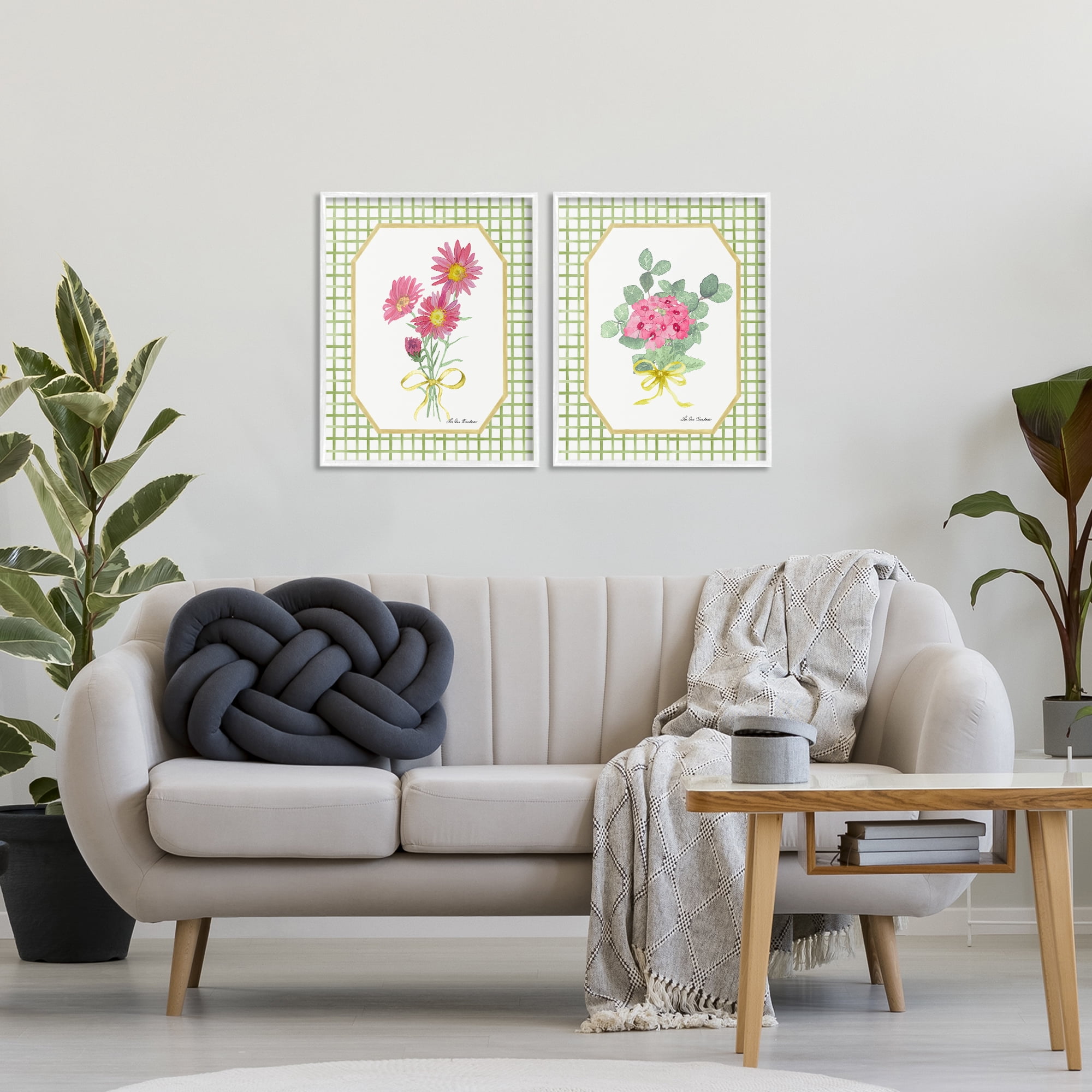 Cottage Botanical Story 2 Piece White Framed Giclee Art Set, design by Lee Ann Sanders