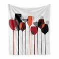 thumbnail image 1 of Wine Soft Flannel Fleece Throw Blanket, Abstract Drink Glasses Silhouettes Dots Alcohol Theme Modern, Cozy Plush for Indoor and Outdoor Use, 50" x 60", Red Grey Black, by Ambesonne, 1 of 6