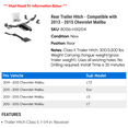 thumbnail image 2 of Rear Trailer Hitch - Compatible with 2013 - 2015 Chevy Malibu 2014, 2 of 4