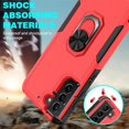 thumbnail image 6 of Samsung Galaxy S21+ 5G Case: Dual Layer Shockproof Magnetic Kickstand Cell Phone Cover Protective with Rugged Ring Holder & (2 Pack) Screen Protector Film,Galaxy S21 Plus 6.7 inch Red, 6 of 14