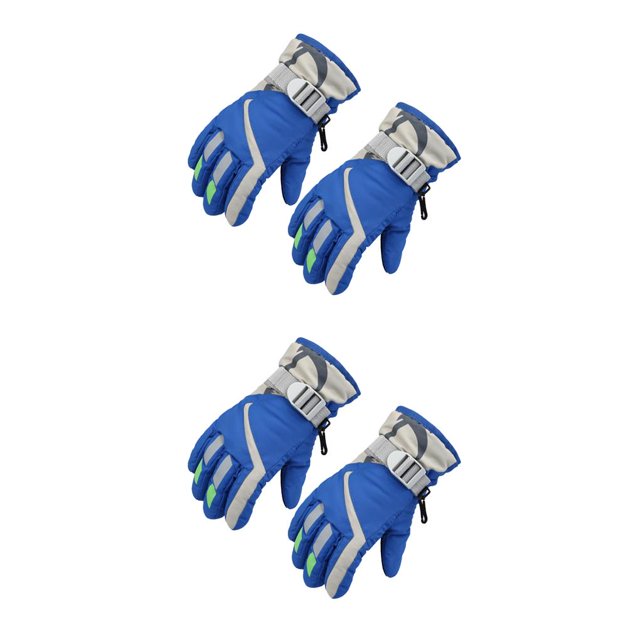 Moyic 1 par de guantes para niños, guantes gruesos impermeables de invierno para niños, equipo deportivo, accesorios de esquí para actividades al Azul 2piezas