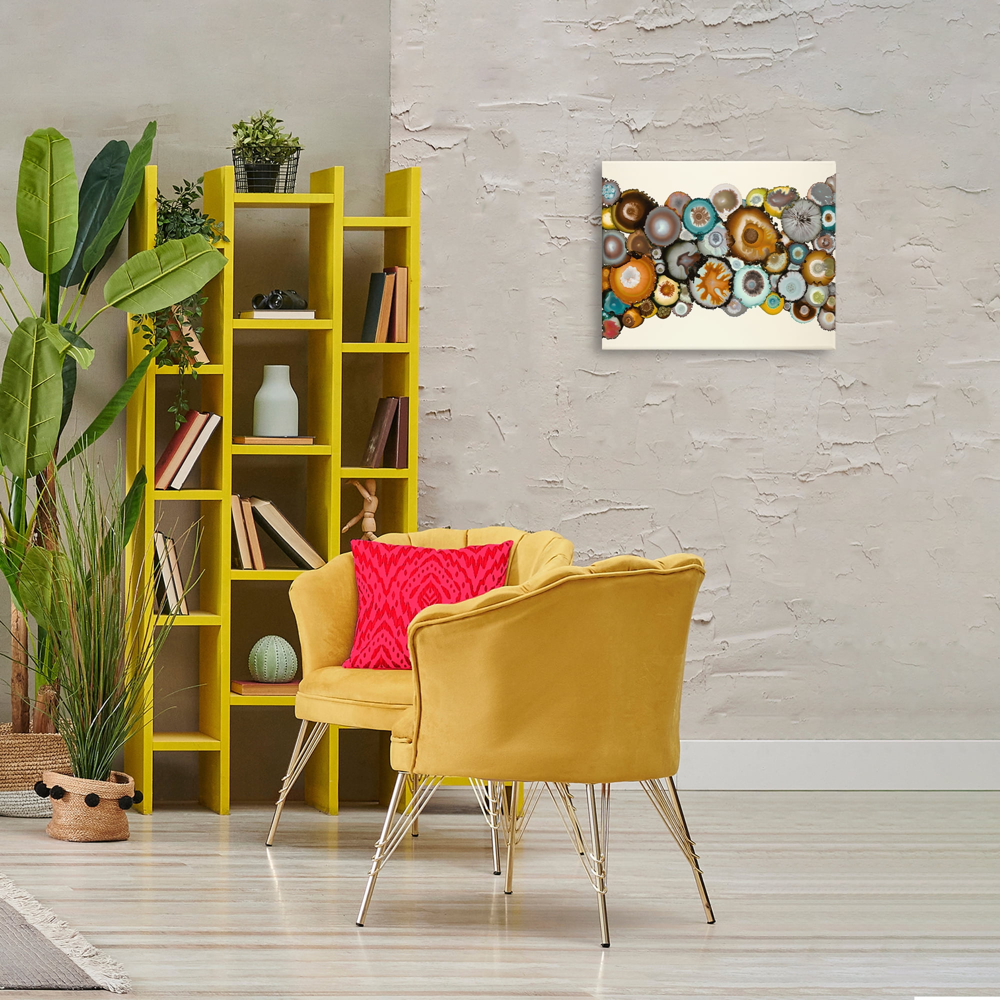 Stupell Industries Various Agate Clusters Abstract Painting Wrapped Canvas Art Print Wall Art, 20 x 16