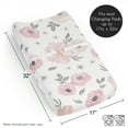 thumbnail image 6 of Sweet Jojo Designs Watercolor Floral Pink and Grey Changing Pad Cover Sheet, 6 of 6