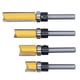 thumbnail image 2 of DEWIN 4 piezas Trim Bisagra Router Bit Redondo Plata Amarillo 1/4in Shank Flush Trims Tenon Cutter, 2 of 8