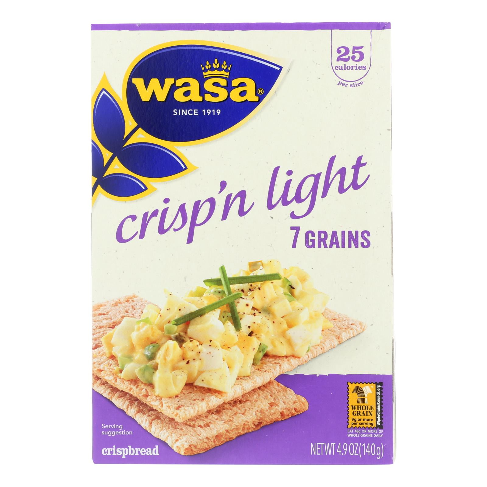 Wasa Crispbread Crisp 'n Light 7 Grain Crackerbread Case Of 10 4.9