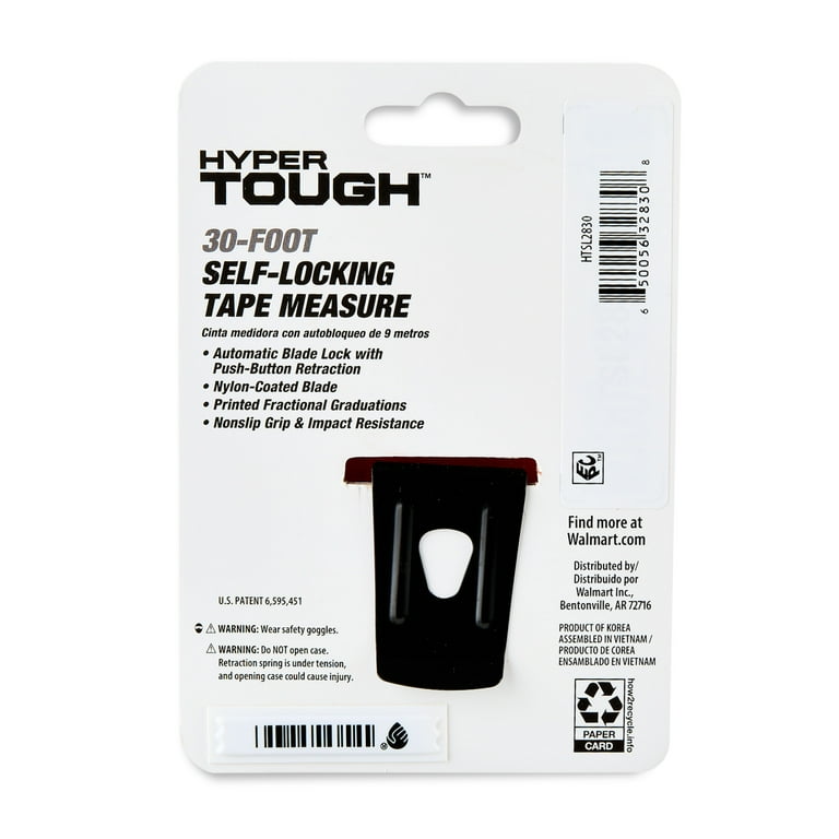 Hyper Tough 30 ft Steel Tape Measure with Self Lock, Printed