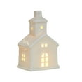 thumbnail image 2 of Ceramic Christmas Village Houses,LED Lighted Porcelain White Small House Tabletop Figurines, Light Up Christmas Decorations for Home Shelf Cabinet Table Winter Decor, 2 of 6