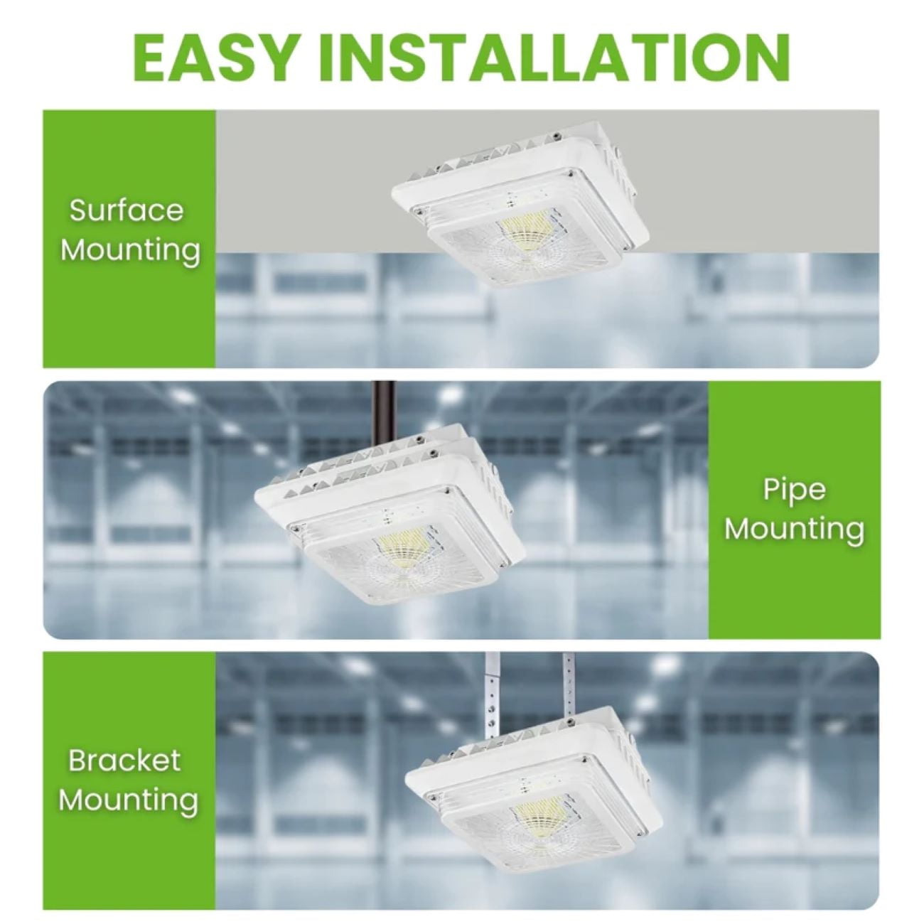 GREENLIGHTDEPOT LED Canopy Light - 40W - 5,151 Lumens - Outdoor Parking Garage Light - PG02 - (UL+DLC Listed)(4000K)