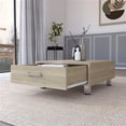 thumbnail image 2 of 24" Light Off White Pine Manufactured Wood Rectangular Coffee Table, 2 of 4