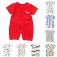 thumbnail image 4 of HCNTES Toddler Kids Children Boys Girls Unisex Short Sleeve Romper Baby Infant Warm Pajamas Nighty Loungewear for Spring Summer(Red,0-6 Months), 4 of 4
