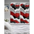thumbnail image 3 of Bedroom Curtains 63 Inches length, Red Black Ombre Window Treatment Curtain Drapes, Modern Geometric Moire Abstract Art Rod Pocket Curtain Panels for Living Room Kitchen, 42"x63", 2 Panels, 3 of 7