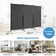 thumbnail image 3 of Costway 3-Panel Room Divider Folding Privacy Partition Screen for Office Room Grey, 3 of 10