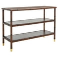 thumbnail image 3 of SAFAVIEH Tudor Dark Brown/Gold Wood Console Table with Shelf (42 in. W x 15.8 in. D x 28.9 in. H), 3 of 10