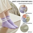 thumbnail image 5 of LDU Women's Ankle Socks with White Stripes, Breathable Cotton Lycra Sports Socks with Moisture Wicking, 6 Pairs, 5 of 6