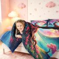 thumbnail image 3 of Homewish Pink Nature Tree Full Size Comforter Sets,Moon Flowers Galaxy Print Bedding Comforter Set,Black Reversible,3-Piece,1 Comforter and 2 Pillowcases, 3 of 7