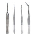 thumbnail image 4 of Pince à Épiler d'Entretien en Acier Inoxydable 4Pcs Ensemble Pratique Robuste Précis Pointu Plat Courbé Pince Kit 1383, 4 of 12