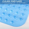 thumbnail image 2 of Bathtub Shower Mat 39.4x15.7in Extra Long Non Slip Soft Suction Cup Machine Washable Drain Holes Massage Pebble Design for Bathroom Tub Floor Baby Elderly Pet Safety, 2 of 5