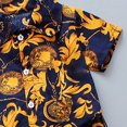 thumbnail image 4 of Hienoo Toddler Boys Casual Outfit Set Vacation Hawaii Beach Short Sleeved Shirt Shorts Set, 4 of 6