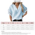 thumbnail image 1 of Camisa casual de mujer camisa de manga corta de mujer top de manga corta de mujer top de verano de mujer Camisa casual de mujer cuello en V manga corta de color sólido costura de ANGGREK Otros, 1 of 5