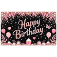 thumbnail image 6 of Glamorous Glittery Happy Birthday Banner with Balloons Cupcakes and Crown Background Party Decoration Backdrop for Birthday Party Photography Props and Home Decorations, 6 of 7