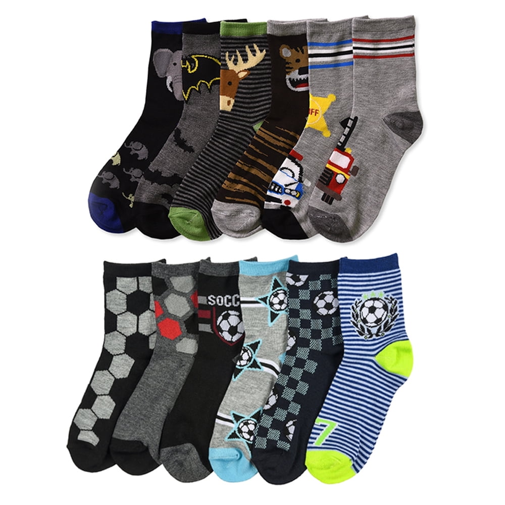 AllTopBargains All Top Bargains 6 Pairs Boys Socks Crew Wholesale