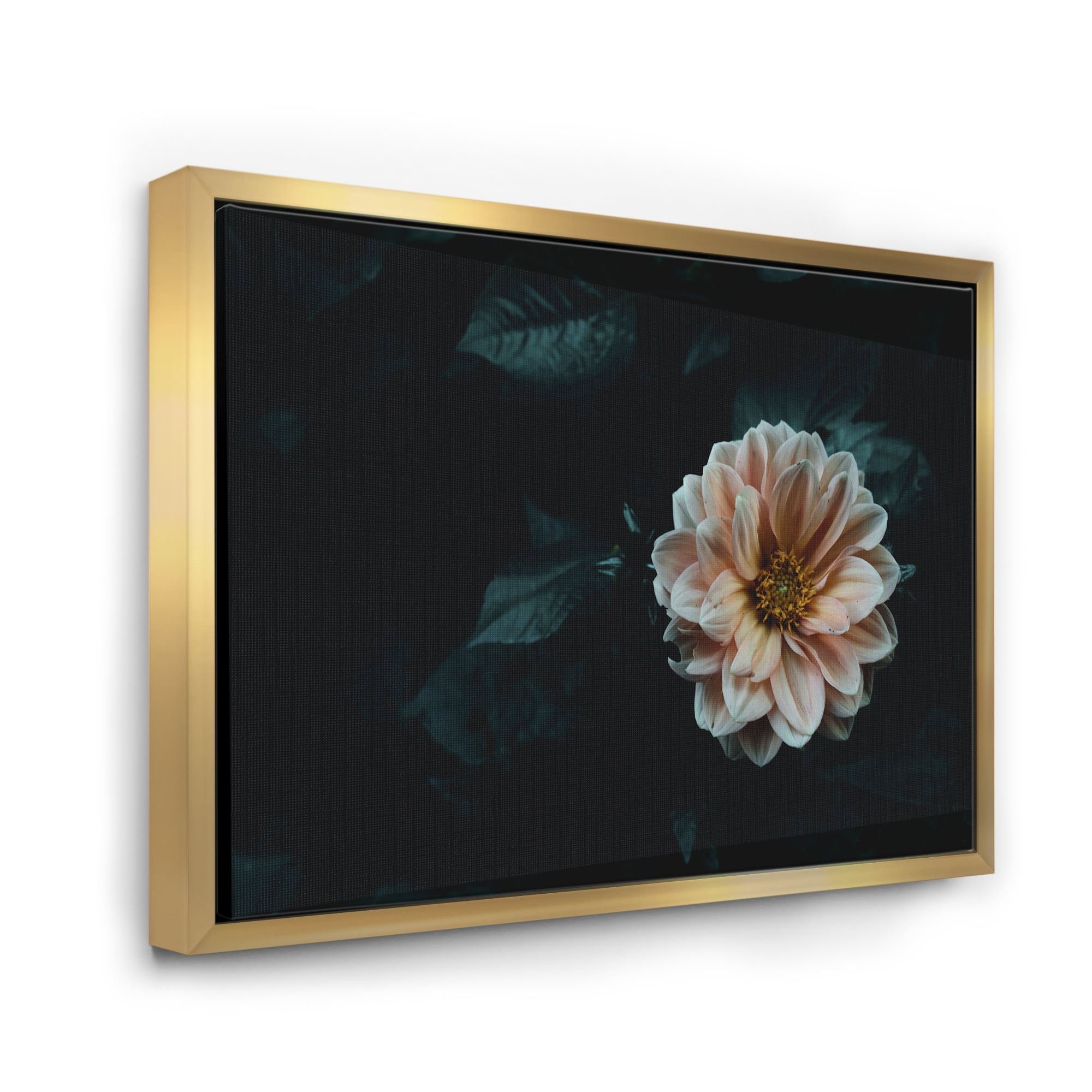 Designart 'Blooming Yellow Flower' Traditional Framed Canvas Wall Art Print