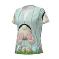 thumbnail image 2 of Naloa White Bunny Bottom And Easter Eggs Print T-Shirts Short Sleeve V Neck Tees for Women Fashion Tops Trendy Lightweight Soft Casual Summer Outfits Clothes, 2 of 5