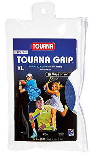 10 Pack Light Blue No Slip NEW Tourna Grip XL Original Dry Feel Tennis Grip 