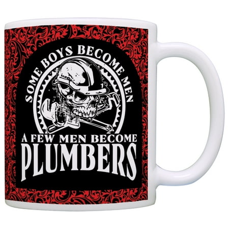 

ThisWear Fathers Day Mug Some Boys Become Men Few Become Plumbers Coffee Mug Paisley