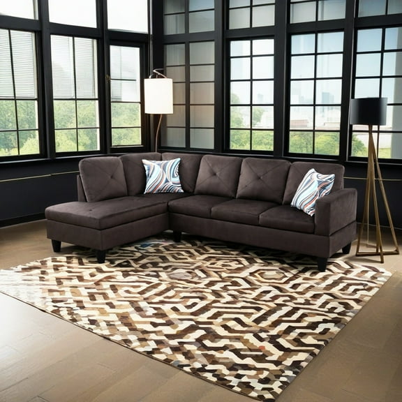 Hommoo Sofa Set, Flannel 2-Piece Couch Living Room Sofa Set, Suitable for Home, Grey