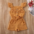thumbnail image 2 of Kiapeise Toddler Girls Ruffled Sleeve Linen Jumpsuit Romper Summer Clothes, 2 of 7