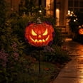 thumbnail image 4 of PYURTEP Halloween Solar Lights Outdoor, LED Light‑Up Pumpkin Stake Lights, Spooky Waterproof Outdoor Solar Lights for Yard Pathway Halloween Decor, 4 of 7