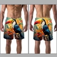 thumbnail image 3 of luoweisi Men's Beach Shorts Quick Dry Swim Trunks with Mesh Lining Toucan S, 3 of 5