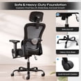 thumbnail image 6 of Pinmoco Ergonomic Office Chair with Footrest, High Back Mesh Desk Chair with Flip-up Arms and Lumbar Support, Gray Mesh, 6 of 10