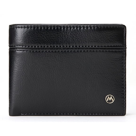 Men's Wallet, Anti-theft Card Swiping Rfid Ultra-fine Fiber Leather Inner Layer Cowhide Wallet with Multi Slot Change Card Holder 4.5 * 3.5in