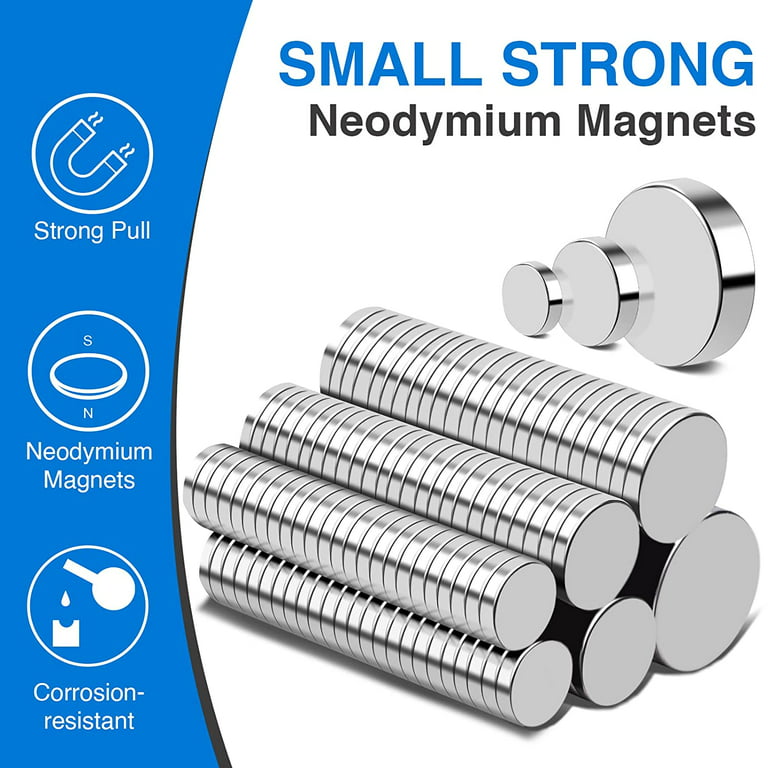 Min Ci Strong Neodymium Crafts Small Magnets 120 Pcs, N52 Tiny Mini Rare Earth Refrigerator Magnet for School Experiment DIY Building Scientific Model