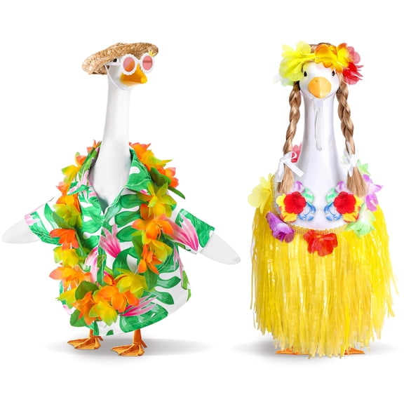 Ebaokuup 2 Pack Hawaiian Goose Outfits with Accessories for 23" Statue