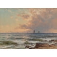 thumbnail image 2 of Alfred Thompson Bricher 14x11 Gold Ornate Wood Frame and Double Matted Museum Art Print Titled - Sails at Sunset, 2 of 4