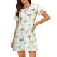thumbnail image 1 of Fotbe Dandelion Bata de Dormir para Mujer con Estampado, Camisón de Algodón de Manga Corta, Ropa de Dormir Casual, 1 of 6