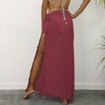thumbnail image 4 of YueHuiYing Women Sarong Ruffle Tie Swimsuit Cover Up Skirt Chiffon Beach Wrap Long Sheer Bathing Suit Cover Ups, 4 of 6