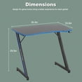 thumbnail image 4 of NiamVelo 35" Gaming Desk , Z-Shaped Computer Desk PC Computer Table Ergonomic Computer Gamer Workstation with Headphone Hook for Home Office, Blue, 4 of 7