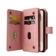 thumbnail image 3 of Wallet Case for Google Pixel 7 Pro, Magnetic Zipper Pouch Premium PU Leather with Kickstand Wallet Flip Shockproof Phone Case Wrist Strap Card Slots Holder Pocket Google Pixel 7 Pro,
Pink, 3 of 10