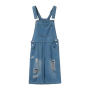 Jeans for Men Men Pants Fashion Suspender Jeans Retro Ripped Denimshorts for Men Jeans Homme Light Blue S