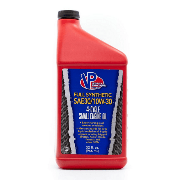 VP Small Engine Fuels 2921 Full Synthetic SAE 30 10W 30 Motor Oil, 32 oz.