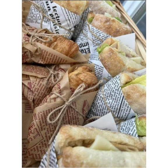 Newspaper Deli Paper Sheets Sandwich Twine Set for Food Display Set of 20