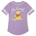thumbnail image 2 of Disney Women's Winnie The Pooh Baseball Jersey, Graphic Print Cartoon Baseball Shirt Lavender White – L, 2 of 5