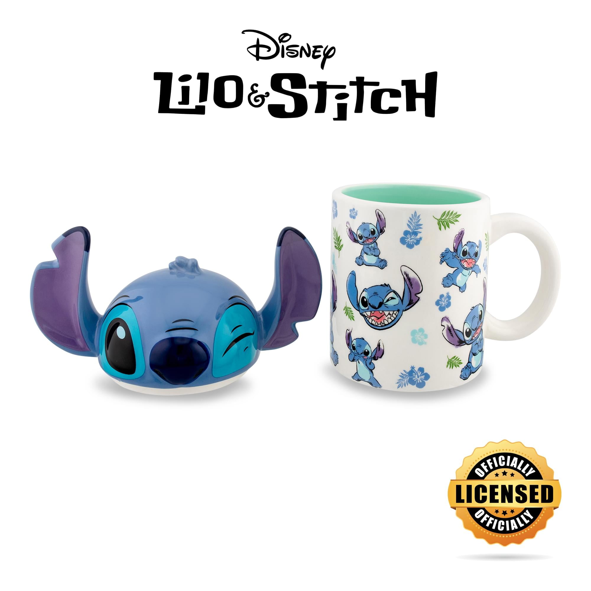Disney Lilo and Stitch Wink Ceramic Mug with Sculpted Lid