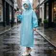 thumbnail image 7 of BUDAO00 Rain Ponchos for Adults Reusable, Raincoats Emergency with Hood and Drawstring for Women Men (Light Blue), 7 of 7