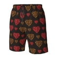thumbnail image 2 of Yiaed Gold Glitter Heart Print Men's Swim Trunks with Lining Quick Dry Sports Shorts Beach Shorts Boardshorts-XX-Large, 2 of 5