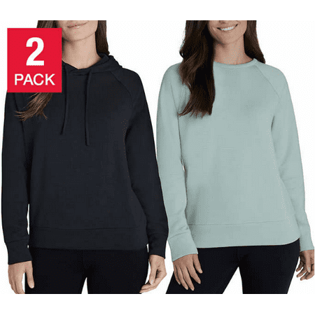 Eddie Bauer Womens Crewneck Hoodie, 2 Pack
